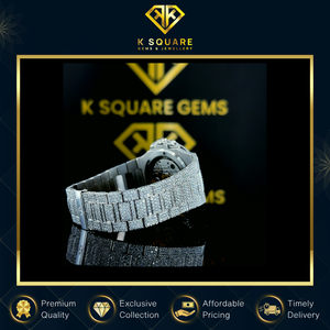 Bán độc quyền chất lượng tốt nhất vvs Vòng phong trào sang trọng thạch anh tự động Analog moissanite kim cương đồng hồ từ Ấn Độ - Product Image 5