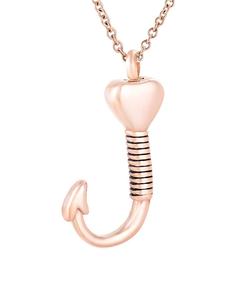 Heart Rose Gold Hook Keepsake Jewelry Stainless Steel Hook Cremation Urn Necklace <b>Pendant</b> <b>Ashes</b> Urn Memorial Unisex Custom Size - Product Image 5