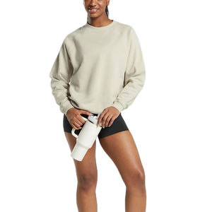 Pull-over surdimensionné en polaire avec logo personnalisé de haute qualité Sweat-shirt col rond pour femme Streetwear Sweat-shirt pour femme avec logo personnalisé - Product Image 3