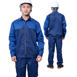 Seragam kerja pria nyaman, seragam katun poliester biru tua dapat bernafas untuk perbaikan mobil teknik pengiriman cepat - Product Image 1