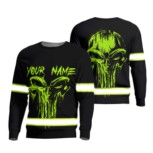 เสื้อยืดเซฟตี้สำหรับผู้ชายเสื้อเชิ๊ตผ้าฝ้าย100% พิมพ์ลายหัวกะโหลกระบายอากาศได้ - Product Image 1