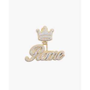 จี้เพชรโมอิสซาไนต์ทองคำ 14K แบบกำหนดชื่อได้ รุ่นโรม พร้อมจี้ห้อยประดับทองคำ 14K สลักชื่อเฉพาะตัว จี้เพชรโมอิสซาไนต์ดีไซน์พิเศษ - Product Image 3