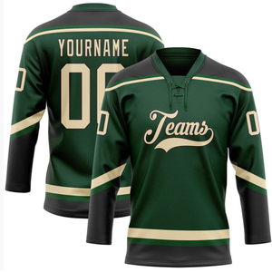 Jersey de Hockey sobre Hielo Personalizado al por Mayor, Diseño Personalizado, Impreso, 100% Poliéster, 220g, Secado Rápido, Transpirable, Jersey de Equipo - Product Image 1