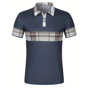 2025 verano hombres manga corta para camisa 3D rayas estampado Digital liso teñido tejido 100% algodón antiarrugas Casual barato - Product Image 1