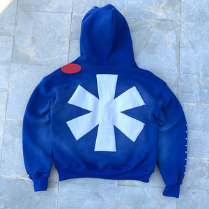 Service OEM, vêtements de rue d'hiver, coupe régulière, survêtement entièrement orné de strass, sweat-shirt décontracté et jogging pour homme, 100% coton - Product Image 6