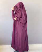 Ensemble assorti Abaya Khimar Hajira-Medina en soie, sur mesure, luxueux, élégant, à manches longues, anti-plis, de haute qualité, fait main, service OEM