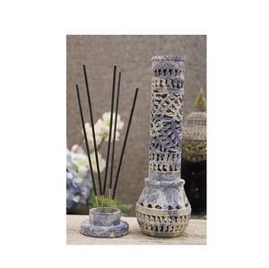Best Selling Natural Stone Incense Holder Floral Carving for Star Anise Aromatherapy <b>Diffuser</b> World Wide Export Indian - Product Image 1