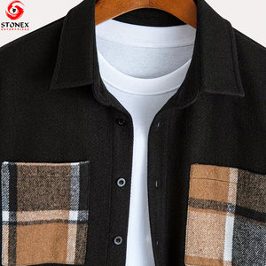 Camisa a cuadros vintage personalizada para hombre, camisa de franela de algodón informal de manga larga con botones para uso diario, precio al por mayor - Product Image 4