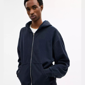 Sweat à capuche et sweat-shirts vierges de haute qualité pour hommes coupe ample à fermeture éclair sweat à capuche grande taille polaire Streetwear vêtements pour hommes décontracté OEM - Product Image 4