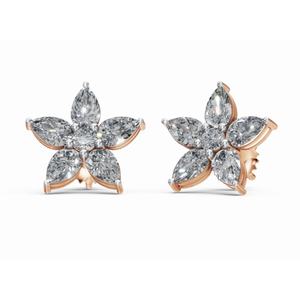 Pendientes de Diamantes Nebula Shine Bloom, Oro de 9 KT, 14 KT, 18 KT, Corte Pera, Joyería Cultivada en Laboratorio, Venta al por Mayor, Proveedor de Exportación OEM B2B - Product Image 1