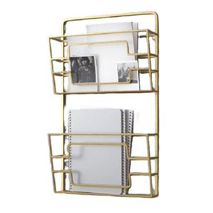 Top Arrival Handmade Iron Foldable Wall Magazine Rack <b>Set</b> Functional Double and Triple <b>Shelves</b> for Home Decor - Product Image 4