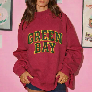 Sweat-shirt oversize pour femme, col montant, hiver, automne, streetwear, coupe ample, polaire, décontracté, manches longues, pull confortable, haut tendance - Product Image 3