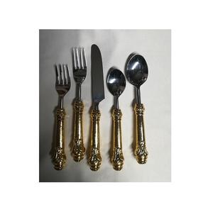 luxury cutlery set Wedding 5 pcs gold <b>flatware</b> sets metal handle spoon fork gold cutlery <b>flatware</b> set dinnerware <b>flatware</b> - Product Image 6