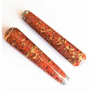 Jaspe Vermelho Orgone Wands Atacado Artesanato De Cristal Reiki Gerador De Energia Feng Shui Massagem Spa Orgone Produtos De Ágata Aashim