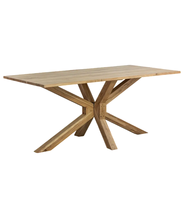 Table à manger en bois d'acacia massif de luxe jambe d'araignée en bois pliable 8 sièges finition naturelle salle à manger nordique maison Table à manger