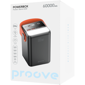 Proove <span class=keywords><strong>Powerbox</strong></span> 65W 60000mAh พาวเวอร์แบงค์ ชาร์จเร็ว รองรับจอแสดงผล LED ความจุสูง สำหรับกิจกรรมกลางแจ้ง 4 พอร์ต USB 1 พอร์ต Type C - Product Image 3