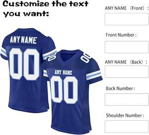 Maillot de football américain grande taille de haute qualité à manches courtes avec broderie personnalisable 32 équipes - Product Image 3