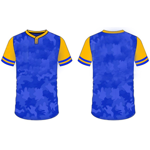 Wholesale Custom Printing Baseball Plain Shirts Blue Baseball <b>Top</b> Mens Sublimation Cheap Baseball Jersey - Product Image 3