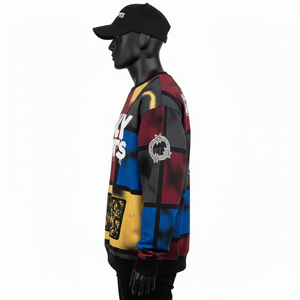 Sweat-shirt pour homme de qualité supérieure, sublimation, 280 GSM, polaire en polyester, toucher doux, design bicolore, logo personnalisé, sweat-shirt basique pour homme - Product Image 3