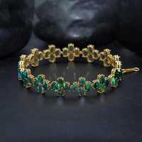 Bracelet tennis de luxe floral en opale noire éthiopienne Multifire, en argent sterling 925 plaqué or 14 carats, certifié GIA