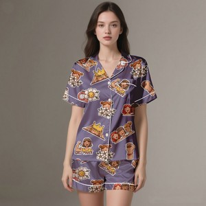 Luxury Breathable Silk Satin <b>Pajama</b> Set <b>for</b> <b>Women</b> <b>Summer</b> Spring Elegant Homewear - Product Image 5