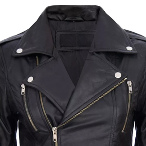<b>Men's</b> PU Leather Moto Biker Jacket Turn-down Collar Zipper Closure Slim Fit Regular Length Solid Color Autumn Wear - Product Image 6