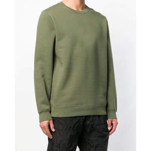2026 Vente en gros personnalisée Sweat-shirt pour homme respirant à col rond en molleton de coton Vert OD, style streetwear oversize, couleur olive - Product Image 3