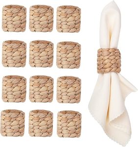 Jacinthe d'eau Ferme Rond de serviette Tissé à la main Rond de serviette Printemps Décoration de table Rond de serviette d'été - Product Image 3