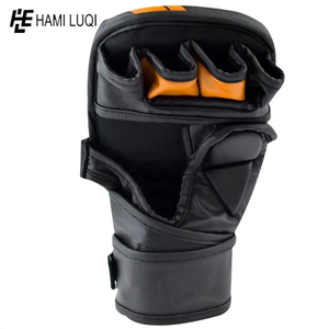 PU PVC 소재로 만든 킥 복싱 그래플링 훈련을위한 오픈 팜 스파링 장갑 성인용 인쇄 패턴 MMA 장비 - Product Image 3