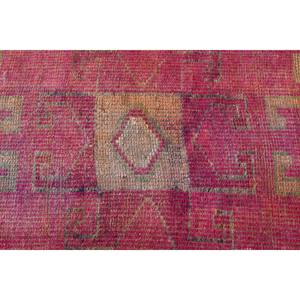 Alfombra Turca Vintage, Alfombra de Pasillo de 2.9x9.2 pies, Alfombra de Lana a Rayas Rosa y Marrón - Product Image 5