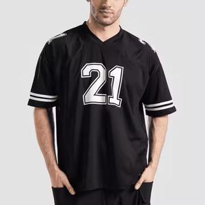 Camiseta de fútbol de malla Boxy Fit de diseño personalizado para gimnasio, camiseta de manga corta con estampado deportivo de gran tamaño para hombre, camiseta para hombre 2025 - Product Image 4