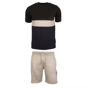 Conjunto de Pantalones Cortos Casuales para Hombre, Cintura Elástica, Color Sólido, Tela de Poliéster/Algodón de Alta Calidad - Product Image 1