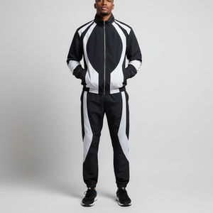 Nouveau Streetwear personnalisé Patchwork Jogging 100% survêtements en Nylon pour hommes coupe-vent 2 pièces ensemble tendance survêtement pour l'été - Product Image 1