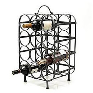 Customized Free Standing Tiers Stackable Wine Holder <b>Rack</b> Countertop Wine 8 Bottle Holder Wood Metal Wine <b>Rack</b> - Product Image 4