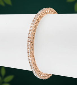 Brazalete DE TENIS cultivado en laboratorio de cuatro puntas certificado Aniva IGI en oro de 14 quilates Brazaletes de diamantes elegantes clásicos para mujeres Aniversario de bodas - Product Image 6