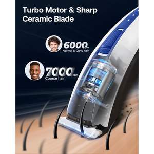 Kit de tondeuse à cheveux sans fil professionnelle 2-en-1 pour la coupe de la barbe et des moustaches, 10 embouts détachables, moteur turbo pour une coupe polyvalente - Product Image 6
