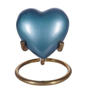 URNA DE CORAZÓN DE LATÓN MATE DE PEWTER CORAZÓN DE BEBÉ DE RECUERDO CON SOPORTE URNA DE CREMACIÓN para URNA DE CENIZAS FUNERALES - Product Image 6