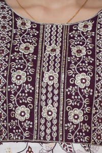 Robe longue de qualité supérieure séquence broderie travail côté Dori Handloom fabricant indien - Product Image 6