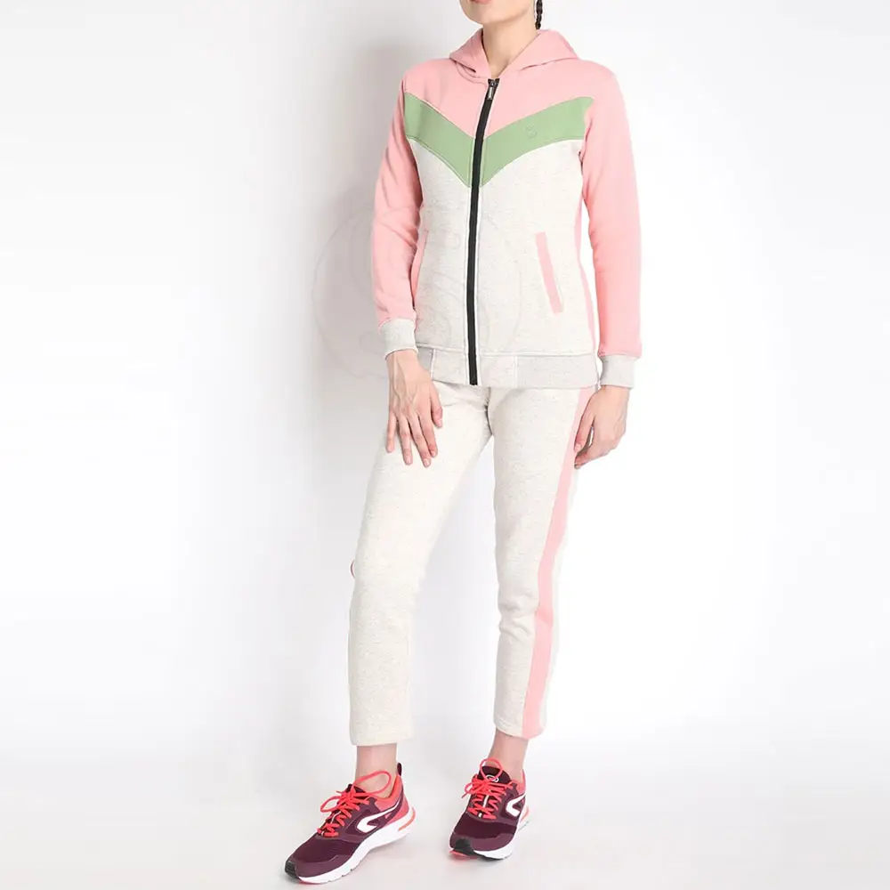 Individuelles Markenlogo Damen-Trainingsanzug 65% Baumwolle 35% Polyester Übergröße entspannschaftlich damen-Trainingsanzug