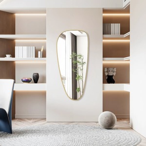 Espejo de Pared Metálico Moderno con Iluminación, Estilo Art Deco, Dorado y Cuadrado, para Decoración de Bodas, Entrada, Sala de Estar y Dormitorio - Product Image 4