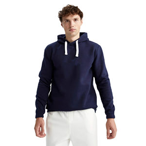 Sudadera con capucha sólida informal para hombre, tejido polar de poliéster y algodón para invierno, 100% algodón con capucha, diseño térmico de logotipo personalizado - Product Image 2