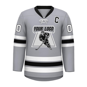 Jersey de hockey sobre hielo de diseño libre de poliéster de alta calidad, impresión por sublimación, logotipo bordado, camisetas de hockey sobre hielo personalizadas - Product Image 1