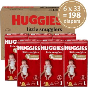Couches jetables en coton pour bébés Little Snugglers, taille 1 (7-8 kg), 198 unités - Product Image 1
