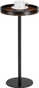 Mesa auxiliar de acero trenzado artesanal y madera de sequoia brasileña con base de pedestal y acabado en polvo - Product Image 6