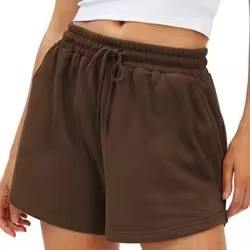 Vente en gros Short couleur avec logo personnalisable Short d'été en coton pour femme Short court ample pour femme - Product Image 4