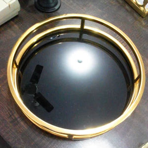 Plateau de service en aluminium fait à la main avec finition cuivre, lavable au lave-vaisselle, design classique pour les fêtes, plateau décoratif de table, nourriture - Product Image 1