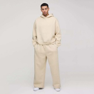 Conjunto Deportivo de Invierno Personalizado de Alta Calidad con Cremallera Unisex, Ribete, 100% Algodón, Felpa Transpirable, Sudadera con Capucha y Pantalones Deportivos - Product Image 6