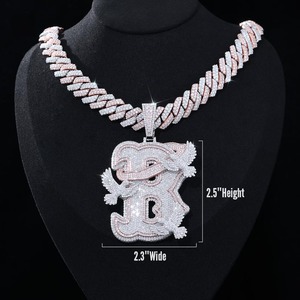 RB GEMS Custom Rose Gold IGI Certified VVS Moissanite Diamond Hip Hop <b>Initial</b> Iced Pendant for Men - Product Image 1