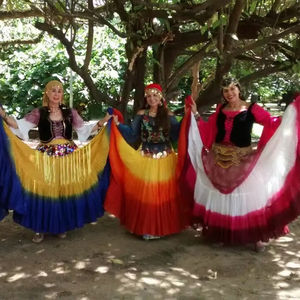 Exclusivo Tribal danza profesional 100% algodón Tie Dye mujer ropa 25 yardas longitud completa danza del vientre falda puesta en escena - Product Image 1