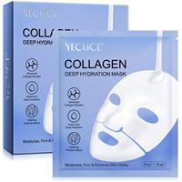 Masque facial coréen au collagène YECUCE, hydratation intense, soin de la peau en marque privée, masque en feuille blanchissant pour le visage pour femmes